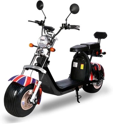 Crony G-029 3000W Electric Motorcycle Motorbike High Speed Harley Tyre Double Seat With Double Battery - UK Flag