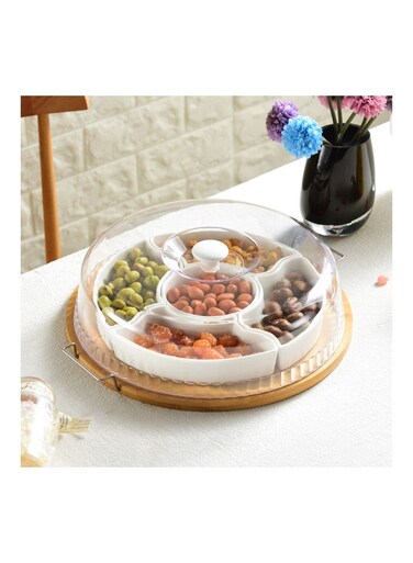Candy Snack Plate Ceramic Fruit Platter Tray Multicolour
