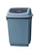 MOMENT 40L Flip-Top Waste Bin, Trash Can with Swing-top Lid, Plastic Garbage Bin for Office, Bedroom, Bathroom, Dorm Room, Blue