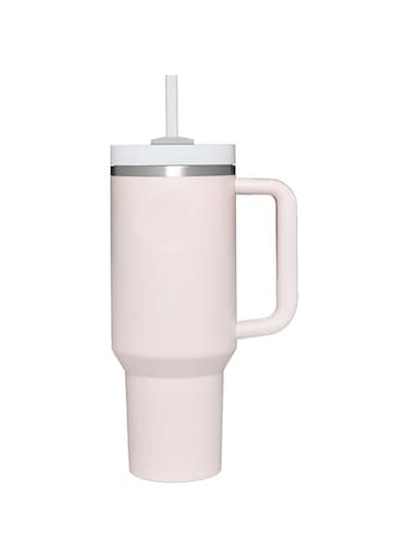 40oz Tumbler with Handle, Straw and Lid, Stainless Steel Vacuum Insulated and Leak Proof Quencher for Ice Cold and Hot Water, Reusable Travel Mug for Car and Gym Enthusiasts
