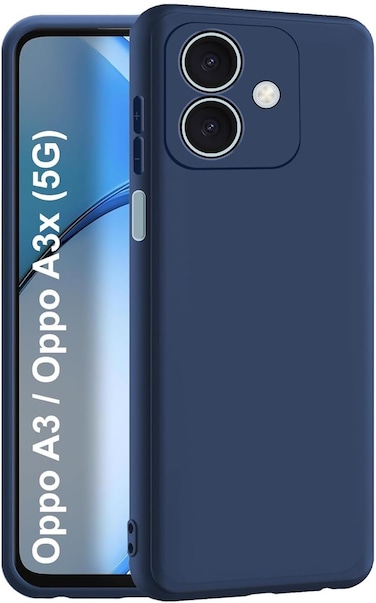 Case for Oppo A3 4G/5G, Oppo A3X 4G/5G, A60 5G, A40 4G, Liquid Gel Rubber Bumper Case with Soft Microfiber Lining Cushion Slim Hard Shell Shockproof Protective with Camera Protection Cover (Blue)