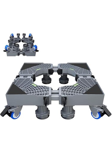 Nessa Universal Mobile Base With 4 Locking Wheels And 8 Strong Feet For Washer Dryer Washing Machine Stand Pedestal, Mini Fridge Refrigerator Stand (Style 1 Upgrade)