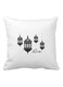 Piece Ramadan Kareem Lanterns Printed Pillow White/Black 40x40centimeter