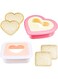 KASTWAVE Heart Sandwich Cutter and Sealer Decruster, DIY Pocket Sandwiches Molds, Fun Sandwich Cutters for Kids, Sandwich Maker for Kids and Family Kitchen Tools (2 Pcs)
