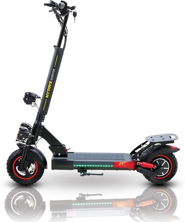 Crony Small Harley Two Seat Big Tires With BT 1000W 60Km/H High Power Two Wheels Adult Electric Scooter Motorcycle, 130X34X60cm, Orange