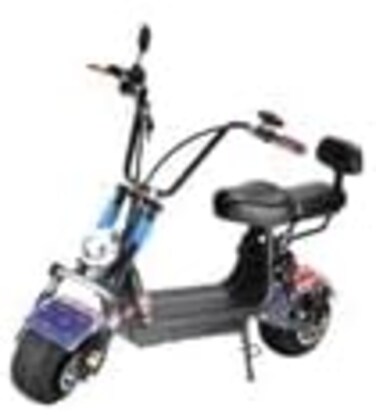 كروني سكوتر كهربائي بعجلات كبيرة بمقعدين مع بلوتوث 1000 واط 60 كم/ساعة عالية الطاقة بعجلتين للبالغين, علم الولايات المتحدة الامريكية