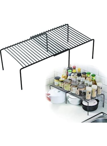Expandable Storage Rack, Spice Racks Set of Kitchen Countertop Organizer Shelf, Cabinet Shelf Organizers Storage Rack Space Riser, Pantry Cupboard Shelf Home Organization and Storage