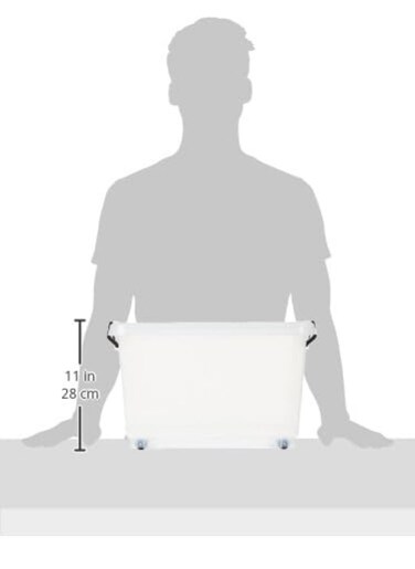 22L Clear Plastic Storage Set of 2 Box with Wheels &amp; Lockable Lid