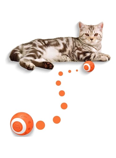NALACAL Intelligent Interactive Cat Toy Ball - 360&deg; Automatic Rolling and Bouncing Pet Toy, Rechargeable Indoor Kitten Ball with LED Light and Obstacle Avoidance, Two Play Modes for Active Cats