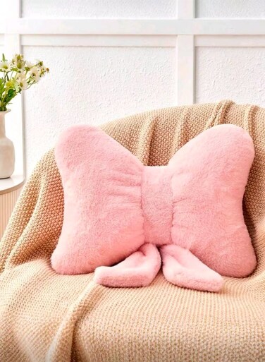 Pink Bow Lumbar Pillow&iuml;&frac12;&oelig;Office Chair/Clear/Car Multi-Scene&iuml;&frac12;&oelig;PP Cotton Filling Super Soft&iuml;&frac12;&oelig;Bedroom Decorative Cushion&iuml;&frac12;&oelig;Gift for Girlfriend