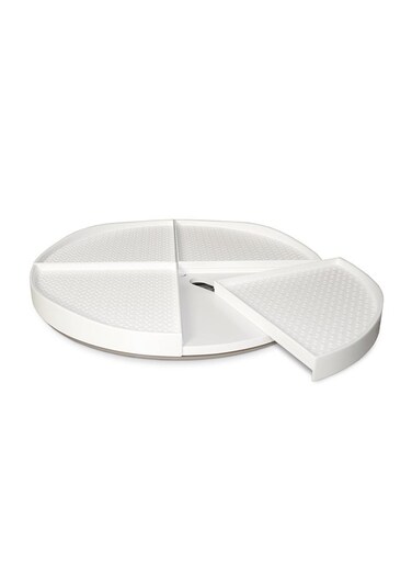Crazy Susan Turntable With Backstop White 16inch