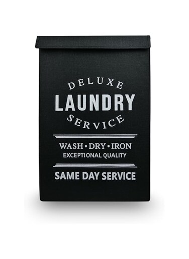 HOME DWELL Imitation Linen Frame Laundry Bag - 60 x 40 x 30 cm for Space-Saving and Modern Design