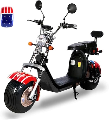 Crony G-029 3000W Electric Motorcycle Motorbike High Speed Harley Tyre Double Seat With Double Battery - Star Flag