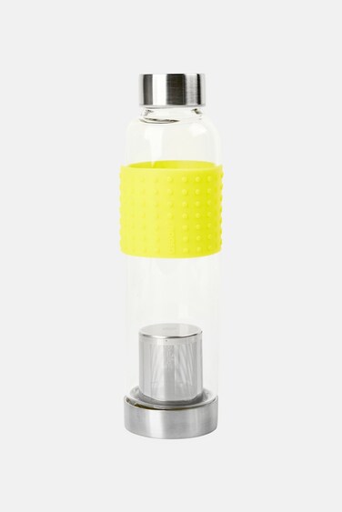 Ice Tea Infuser Glass Bottle 400ml, Yellow
