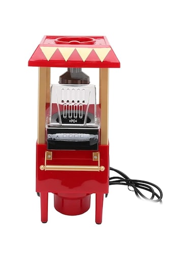 Mini Popcorn Maker   Automatic Popcorn Machine   Red Retro Model Popcorn Maker Household Hot‑Air Popcorn Machine Electric Popcorn Popper Corn Popper for Home Party/Movie Nights/Birthday Gift(UK)