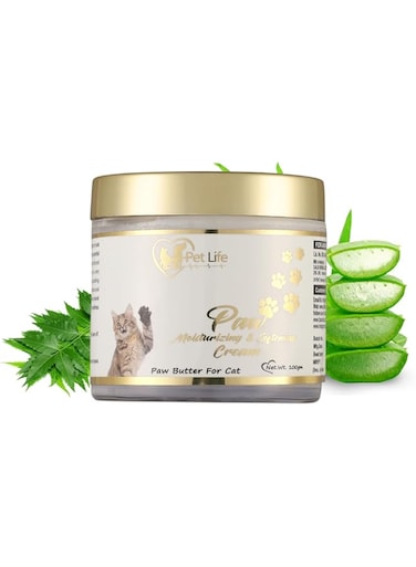 Pet Life Organic Paw Moisturizing &amp; Softening Cream for Cat Cracked &amp; Chapped Paws Paw Butter Repair, Sooth &amp; Heals Dry Paw &amp; Elbow Paw Butter Cream for All Cat Breeds - Safe Pet Friendly &ndash; 100 Gm