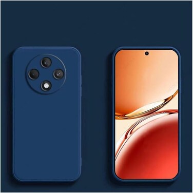 Case for Oppo Reno12F 5G, Liquid Gel Rubber Bumper Case with Soft Microfiber Lining Cushion Slim Hard Shell Shockproof Protective Cover for Reno 12F 2024 (Blue)