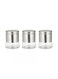 Table Top 3Pc Stainless Steel &amp; Glass Cannister Clear