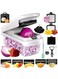 15 in 1 Vegetable Chopper with 7 Stainless Steel Blades, Multifunctional Food Chopper for Dicing/Slicing Carrots, Potatoes, Garlic, Onion Cutter, Includes Egg Separator &amp; Peeler, BPA Free Kitchen Gadget (White)