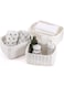 AMERTEER 3-Pack Woven Baskets for Home Organization, Paper Rope Straw Rattan Baskets with Handles for Bathroom, Closet, Entryway, Bedroom, Living Room, and Cosmetic Storage (Small)