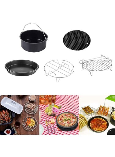 SKEIDO 5-piece cookware set cooking tools suitable for making French fries, pizzas or pancakes Portable cookware suitable for outdoor cooking