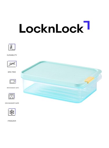 LocknLock Freezer Fit Rectangular Food Container 1.05L BPA-Free, Stackable Freezer Storage Container, Microwave &amp; Dishwasher Safe with Label Clips, Space-Saving Design