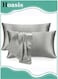 Satin Pillowcase for Hair and Skin - Similar to Silk Pillowcase, Pillow Cases 2 Pack, Gifts for Women, Standard Size 51 x 76 cm (Silver Grey)