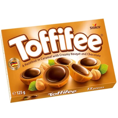 Storck Toffifee Hazelnut in Caramel with Creamy Nougat and Chocolate Toffee, 125g