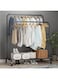 Clothes Rack, Clothing Garment Rack Metal Double Rail Hanging Clothes 2-Tier Storage Shelf for Boxes Shoes Boots Commercial Grade Multi-Purpose Entryway Shelving Unit for Home Office Bedroom (Black)