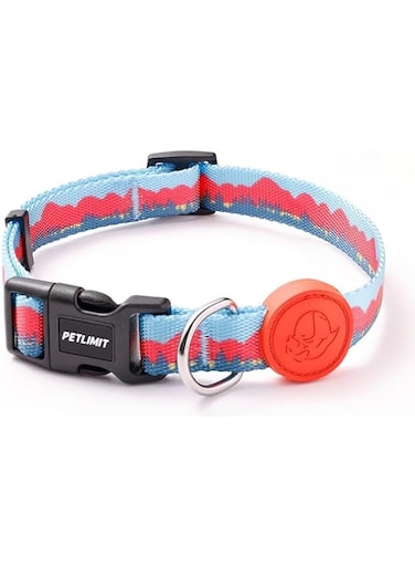 Printed Dog and Cat Pet Collar, Adjustable with Removable Leash Attachment (Orange, Small)