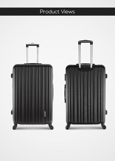 حقيبة سفر مقاس كابين خفيفة الوزن مصنوعة من مادة ABS الصلبة بعجلات دوارة – 20 بوصة   سعة حمل 10 كجم   حقيبة صلبة بأربع عجلات – باللون الأسود