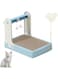 TOMVAES 5 in 1 Cat Scratching Board, Kitten Scratch Ball Toy with Track Bell Ball, Plush Ball, Grooming Board and Feather Toy, Cat Scratch Pad for Indoor, 42.8 * 30.3 * 34.2cm, Blue
