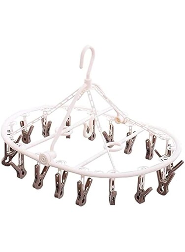 ALISSA 18 Clips, Laundry Hanger Drying Rack - Foldable Clip and Drip Hange   Rotatable Clothes Drying Rack, Sock Hanger