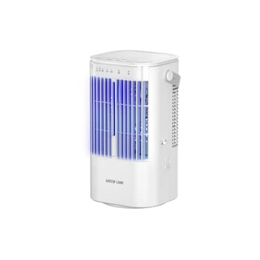 Compact Air Cooler Fan   900mL Water Tank   USB-C   7-Color LED   8H Cooling   3-Speed
