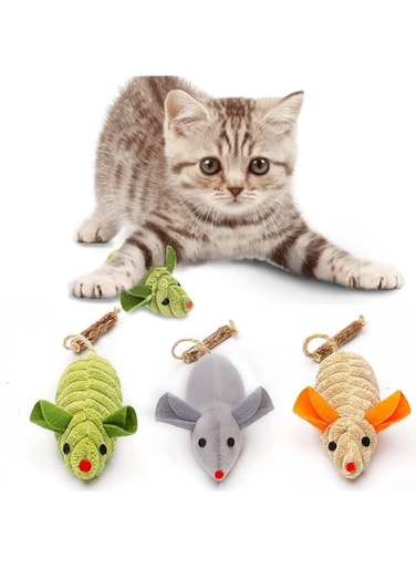 GNAFOTU Kitten Interactive Catnip Toys 3Pcs for Indoor Cats,Cat Teething Chew Toy with Plush Gift, Fun Kitty Kitten Catnip Toys for Cat Exercise