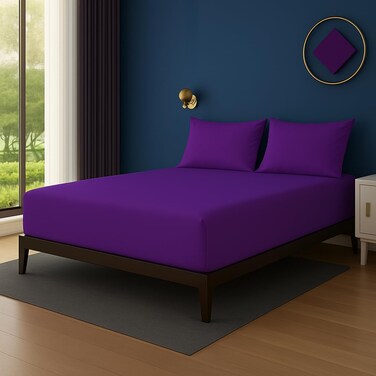 4 Pieces Bedsheet Set Single Size (120 x 200+35cm) Including 1 Duvet Cover 1 Fitted Sheet 1 Oxford &amp; 1 Standard Pillowcases Durable &amp; Long Lasting Quality
