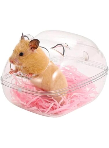Hamster Sand Bathtub, Small Animal Bathtub Container Detachable Hamster Toilet, Critter Habitat Decoration, Dwarf Critter Sandbox Dust Bathtub（M）