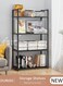 4-Tier Kitchen Storage Rack, Shelving with Side Hooks, Storage Organizer Shelves for Appliances Shelving Unit, Multifunctional Storage Rack Stand for Kitchen, Closet, Bathroom, Laundry