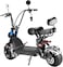 Crony Small Harley Two Seat Big Tires With BT 1000W 60Km/H High Power Two Wheels Adult Electric Scooter Motorcycle, Black