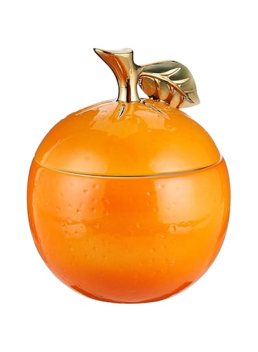 Harmony Ceramic 7"Orange Pot Orange + Gold DZ11037