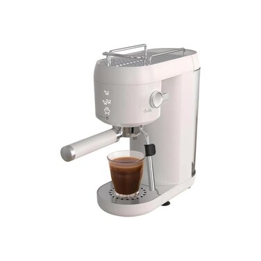 Manual Espresso Machine &ndash; 2-in-1 Thermo-Block System, Electric Cappuccino Maker, White Design