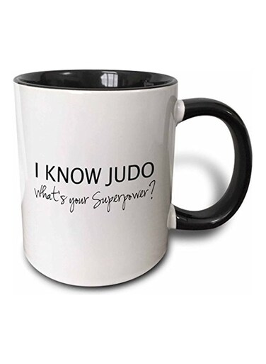 I Know Judo Printed Mug White/Black