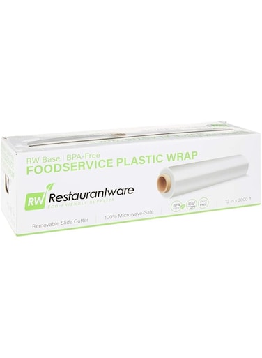 Restaurantware Clear Plastic Food Service Food Wrap - Bpa-Free - Microwave-Safe - 12" X 2000' - 1Ct Box - Rw Base -