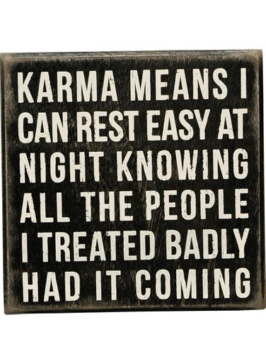 Primitives by Kathy Box Sign, Wood, Karma Means, 5-Inch