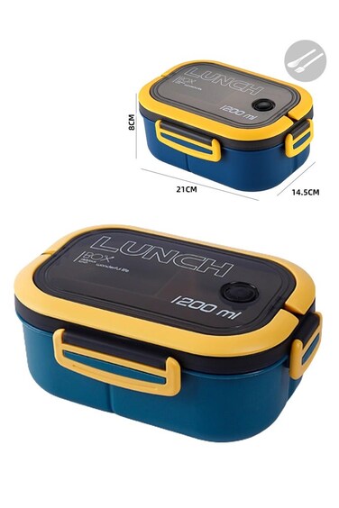 1200ml Bento Lunch Box &iuml;&frac14;&OElig;Heating Leak Proof, 3-in-1 Compartment, Reusable Bento Lunch Box Meal Prep Containers for Kids and Adults