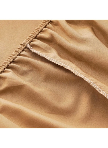Home Everyday King Fitted Sheet 180x200+33cm - Mustard