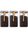 Glass Storage Jar with Bamboo Lids and bamboo Spoon,Set of 3 Airtight Food Jars Kitchen Food Storage Containers with Scoop For Serving Tea, Coffee, Flour, Sugar, Candy, Cookie, Spice (1200ml)