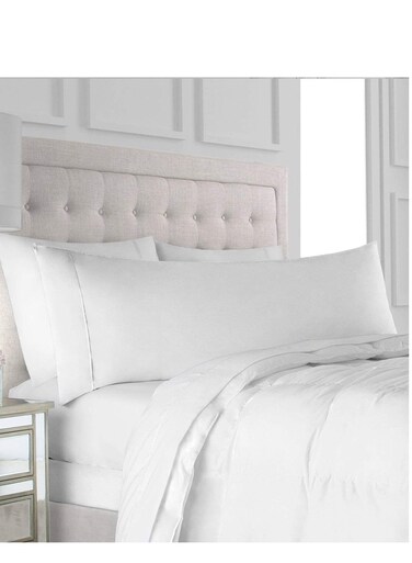 Full Body Pillow   45 x 120 cm   Cotton   White Cool Hollowfiber 1400 gm Filling with Single Piping