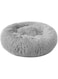 smartberry l Soft Plush Round Pet Bed Donut for Cats or Small Dogs, Dog Cat Bed Self Warming Autumn Winter Indoor Snooze Sleeping Cozy Kitty Teddy Kennel light gray-(50CM)