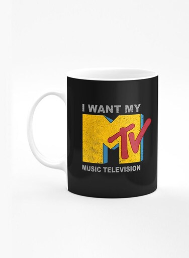 Designer Printed Coffee Mug with Heavy Duty Handle 11oz Ceramic Personalised Gift Mugs Cup [Microwave Safe &amp; Dishwasher Proof] - I want my mtv